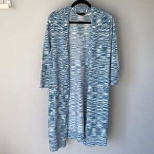 Lane Bryant Long Line Open Front Space Dyed Duster Cardigan Sweater Sz 14/16
